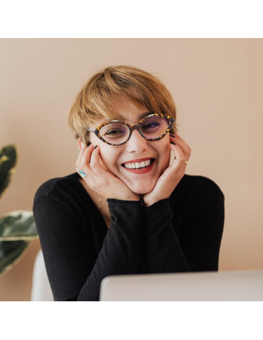 Gafas LJCZKA Ojo de Gato Bloqueadoras Luz Azul Mujeres