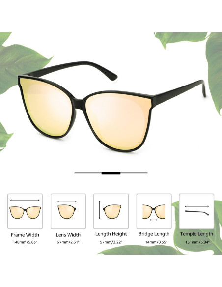 Gafas de sol polarizadas LVIOE ojo de gato UV400 para mujeres Gafas de sol polarizadas LVIOE ojo de gato UV400 para mujeres