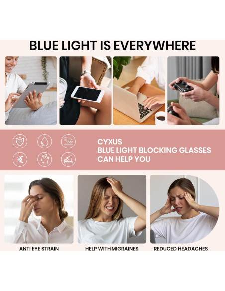 Gafas de Luz Azul Cyxus Ojo de Gato para Mujeres UV Gafas de Luz Azul Cyxus Ojo de Gato para Mujeres UV