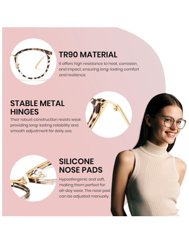 Gafas de Luz Azul Cyxus Ojo de Gato para Mujeres UV