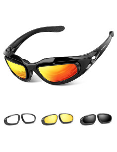 Gafas de Motocicleta BELINOUS Polarizadas con 4 Lentes
