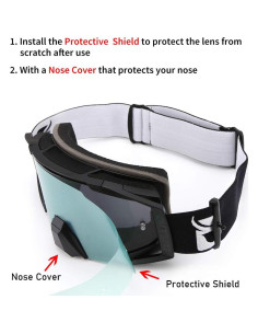 Gafas de Motocicleta ZDATT ZSP UV 100% Ajustables 2