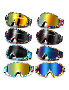Gafas de Motocross Dunzy - 8 Pares para Adultos, Protección UV