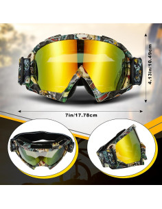 Gafas de Motocross Dunzy - 8 Pares para Adultos, Protección UV 2