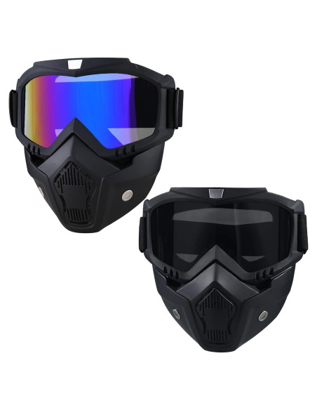 Gafas de Motocicleta Vintage con Máscara Removible