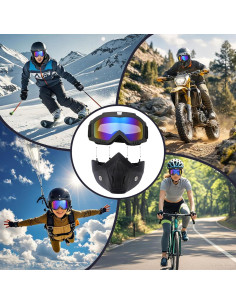 Gafas de Motocicleta Vintage con Máscara Removible 2
