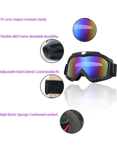 Gafas de Motocicleta Vintage con Máscara Removible