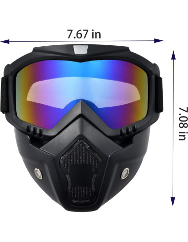 Gafas de Motocicleta Vintage con Máscara Removible
