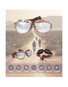 Gafas de piloto vintage CRG Sports para motocicleta unisex 2