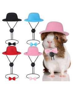 4 Conjuntos de Sombreros y Corbatas para Mascotas Xuniea
