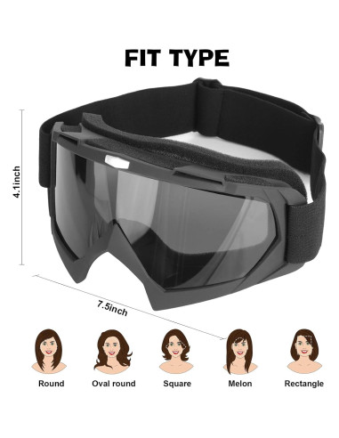 Gafas de Motocross 2 en 1 - ATV y Esquí - A prueba de Viento