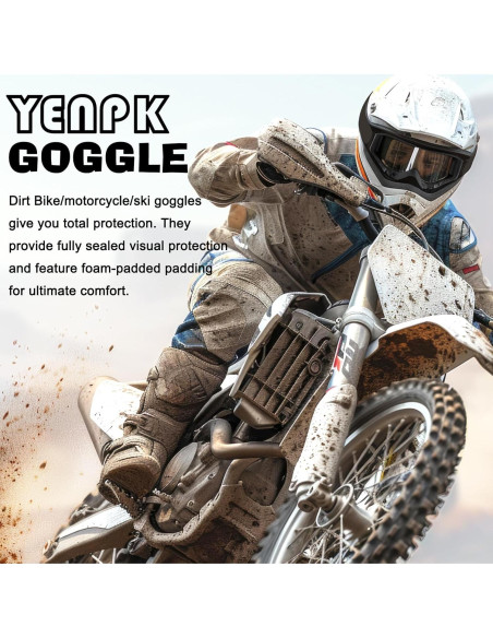 Gafas de Motocross 2 en 1 - ATV y Esquí - A prueba de Viento