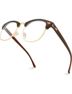 Gafas Retro COASION CA7014 Marrón/Dorado 50mm Lentes Claros 2