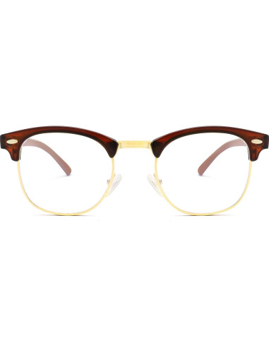Gafas Retro COASION CA7014 Marrón/Dorado 50mm Lentes Claros