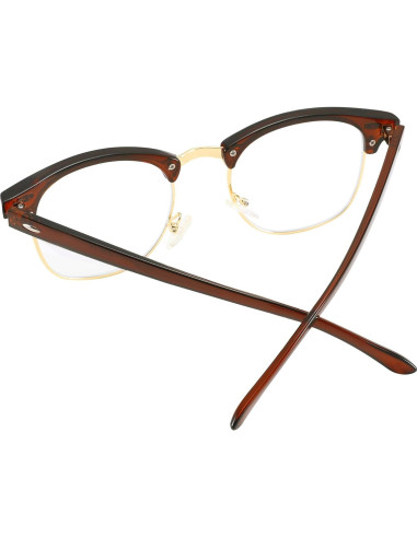 Gafas Retro COASION CA7014 Marrón/Dorado 50mm Lentes Claros