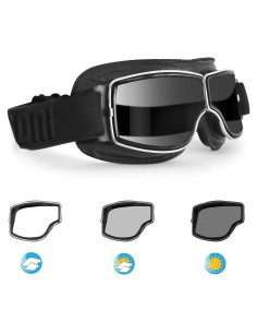 Gafas de motocicleta BERTONI F188PH fotocromáticas negras