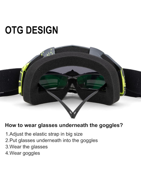 Gafas de Motocross X-TPSON Rojo Lente Clara Antiviento