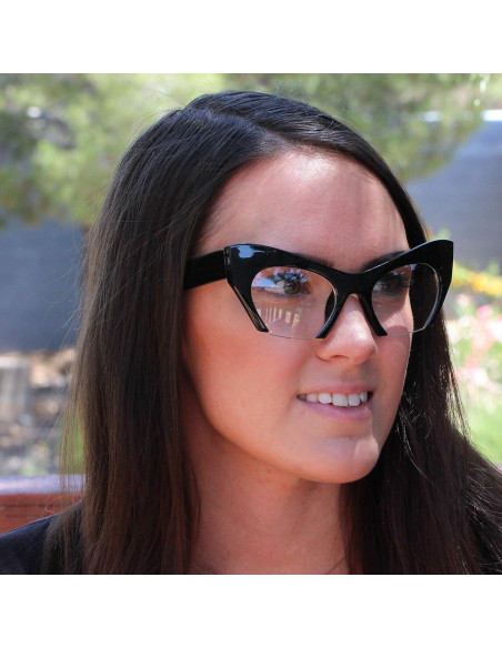 Gafas Ojo de Gato Retro Vintage UV400 Mujeres Transparentes