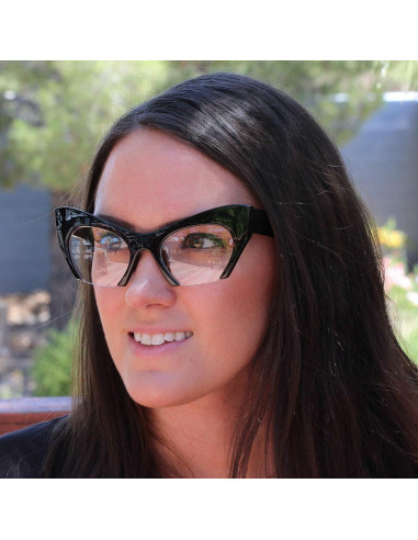 Gafas Ojo de Gato Retro Vintage UV400 Mujeres Transparentes