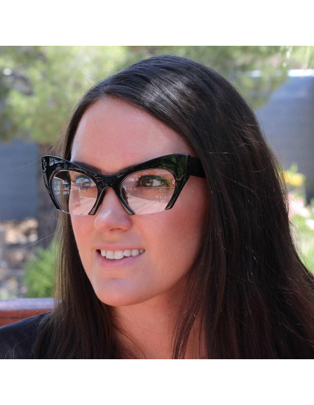 Gafas Ojo de Gato Retro Vintage UV400 Mujeres Transparentes