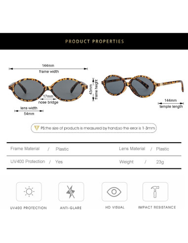 Gafas de Sol Gleyemor Ovaladas UV400 para Adultos