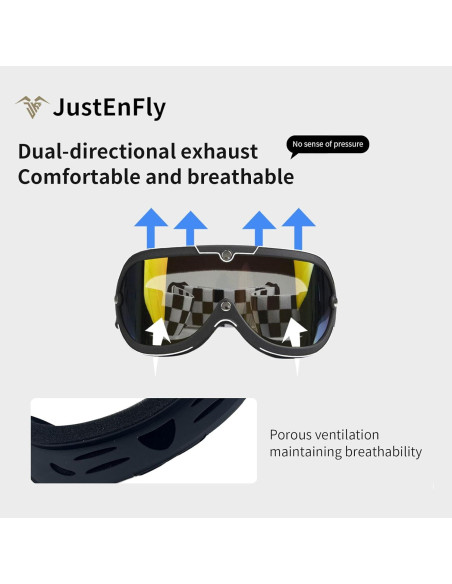 JustEnFly Gafas de Motocross Adulto OTG Anti-reflejo HD