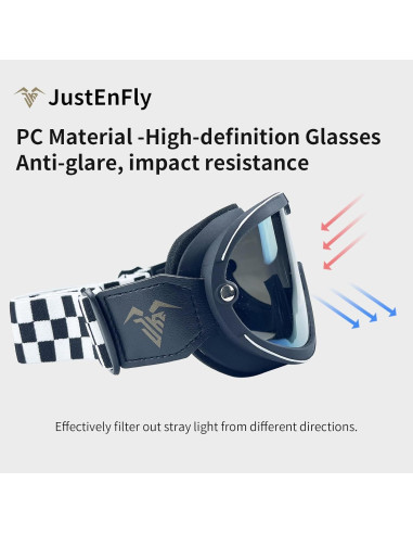 JustEnFly Gafas de Motocross Adulto OTG Anti-reflejo HD