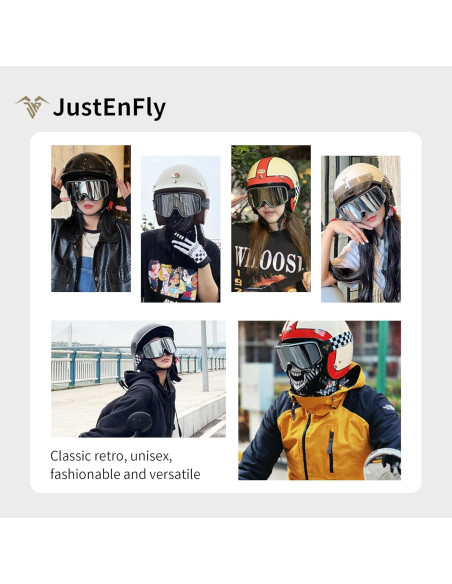 JustEnFly Gafas de Motocross Adulto OTG Anti-reflejo HD