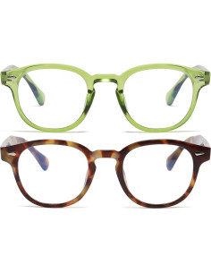 Gafas Retro Redondas NIDOVIX con Bloqueo Luz Azul - 2 Piezas 2