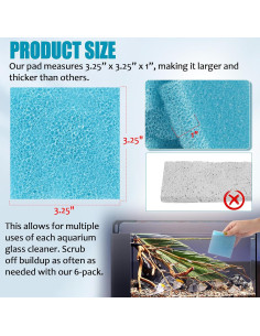 Limpiador de Acuarios Aussio - Paquete de 6 Esponjas 21x21x6.5cm 2