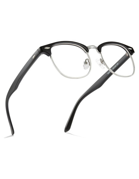 Gafas Anti Luz Azul Cyxus 8056T01 Marco Negro Plateado