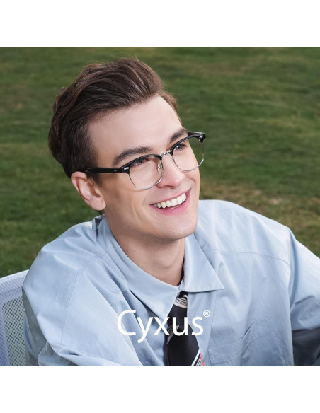 Gafas Anti Luz Azul Cyxus 8056T01 Marco Negro Plateado