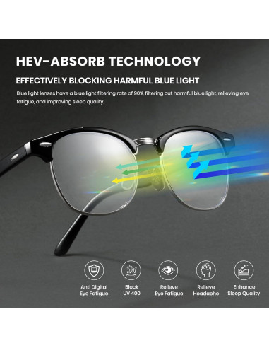 Gafas Anti Luz Azul Cyxus 8056T01 Marco Negro Plateado