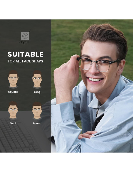 Gafas Anti Luz Azul Cyxus 8056T01 Marco Negro Plateado