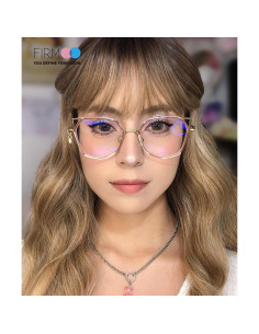 Gafas de luz azul Firmoo ojo de gato UV400 rosa dorado 2