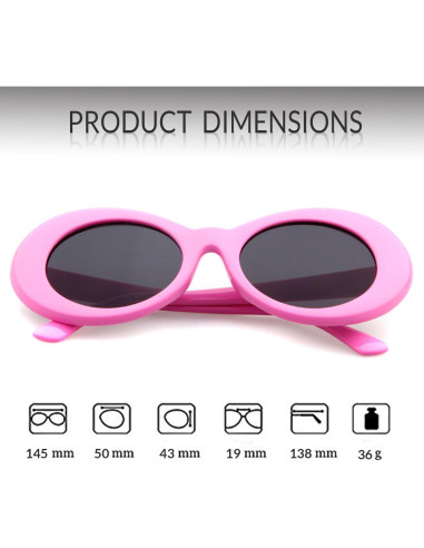 GIFIORE Gafas de Sol Ovaladas Retro UV400 Unisex 2 Colores
