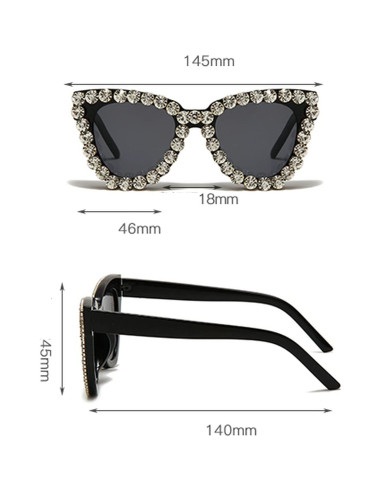 Gafas de Sol Mujeres Willochra Ojos de Gato Rhinestone UV400