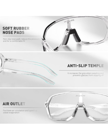 Gafas de Ciclismo SCVCN Fotoquímicas UV400 Antideslizantes