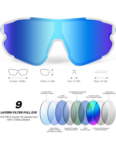 Gafas de Ciclismo Odoland Polarizadas UV400 Lentes Intercambiables 2