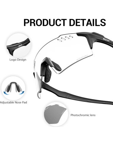 Gafas de Ciclismo Fotochromáticas SCVCN TR90 UV400