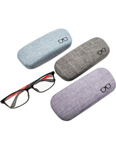 Funda Dura para Gafas HSYMQ 3 Pack Tela Lino Grande 2