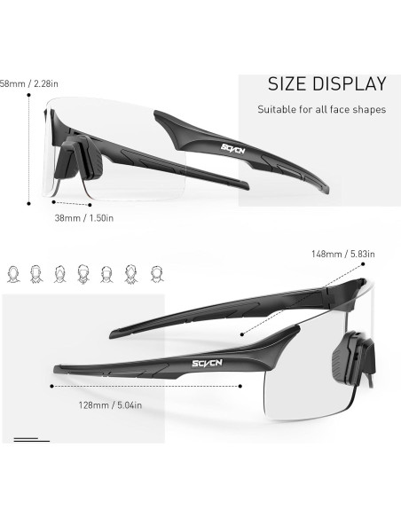 Gafas de Ciclismo SCVCN Fotoquímicas UV400 Ajustables