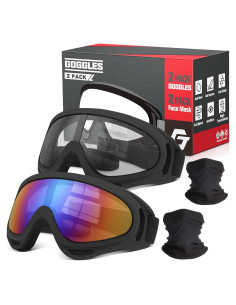 Gafas de Motocross YENPK Paquete de 2 con Lentes Anti-impacto