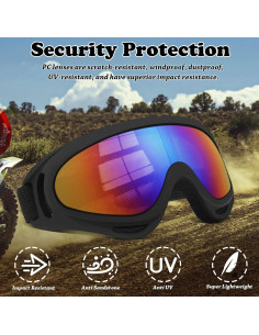 Gafas de Motocross YENPK Paquete de 2 con Lentes Anti-impacto 2