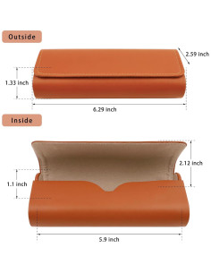 Estuche Duro para Gafas HSYMQ 3 Piezas Cuero Negro 2