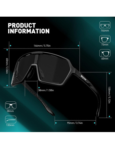 Gafas de Ciclismo SCVCN Fotoquímicas UV400 Ajustables