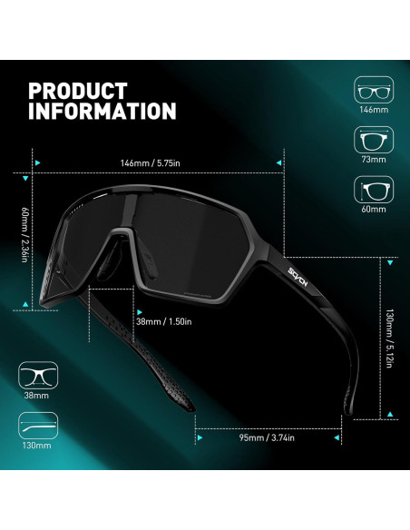 Gafas de Ciclismo SCVCN Fotoquímicas UV400 Ajustables