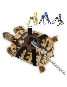 Arnés y Correa de Cuero HOKABLE para Tortugas - Tamaño S Negro