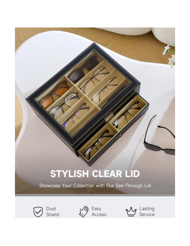 Organizador de Gafas CO-Z con Cerradura y 16 Compartimentos