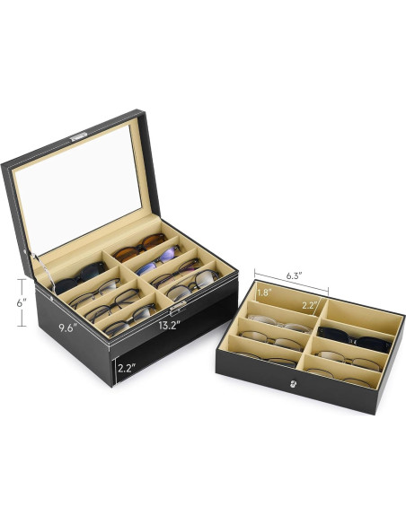 Organizador de Gafas CO-Z con Cerradura y 16 Compartimentos